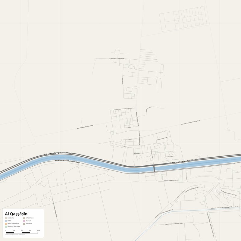 Al Qaşşāşīn Map PDF — Printable Street Map Poster with House Numbers