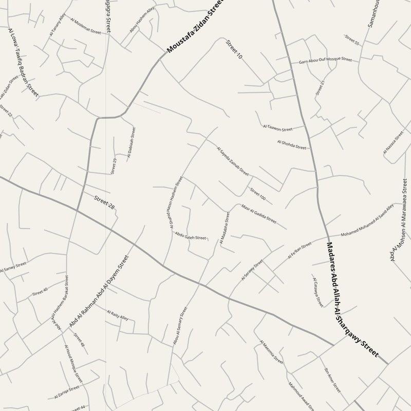 Al Qurayn street map with house numbers — printable address map PDF, Egypt