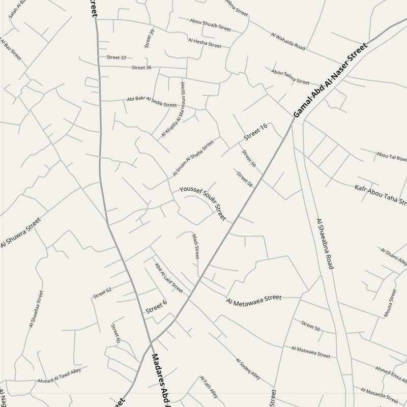 Al Qurayn map with house numbers, hospitals, police and fire stations — printable PDF, Egypt