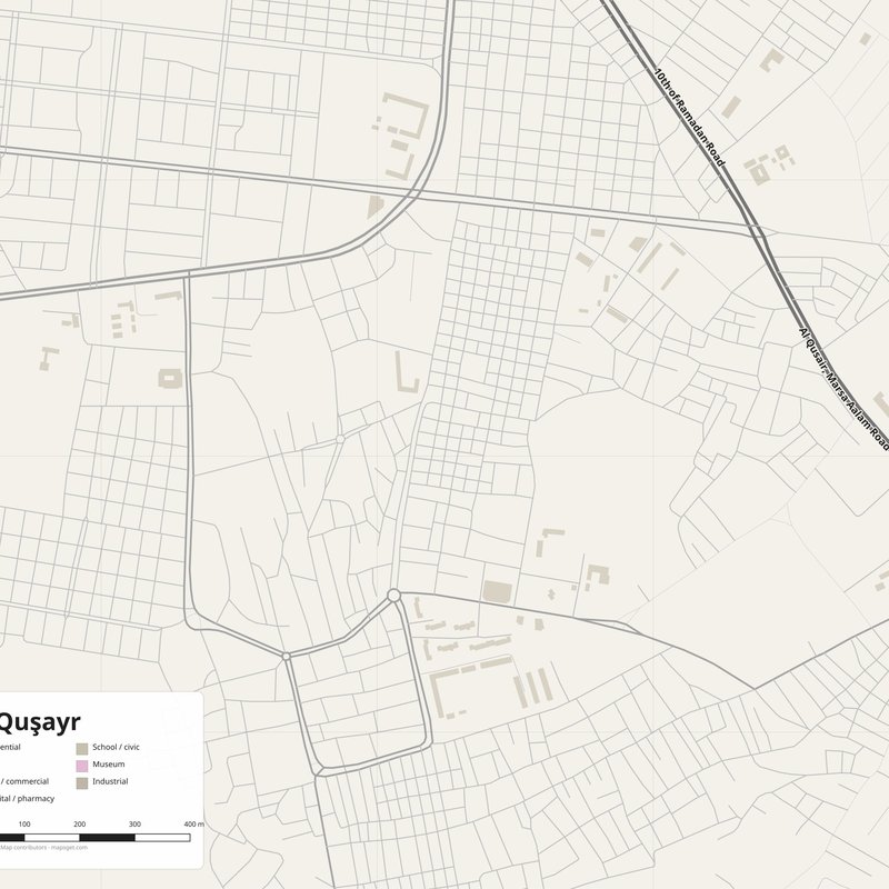 Al Quşayr Map PDF — Printable Street Map Poster with House Numbers