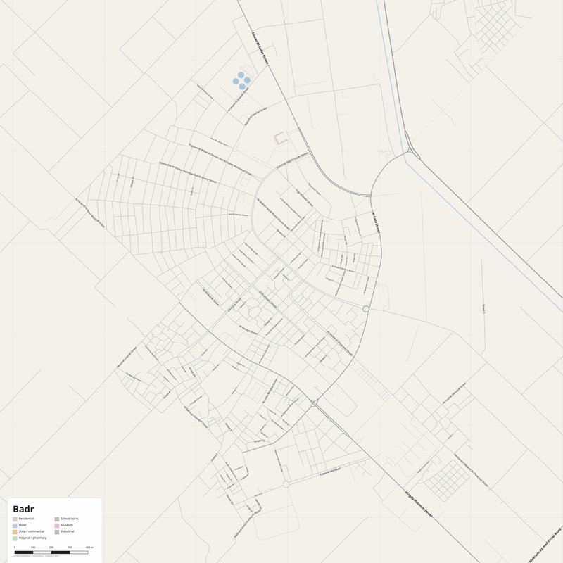Badr Map PDF — Printable Street Map Poster with House Numbers