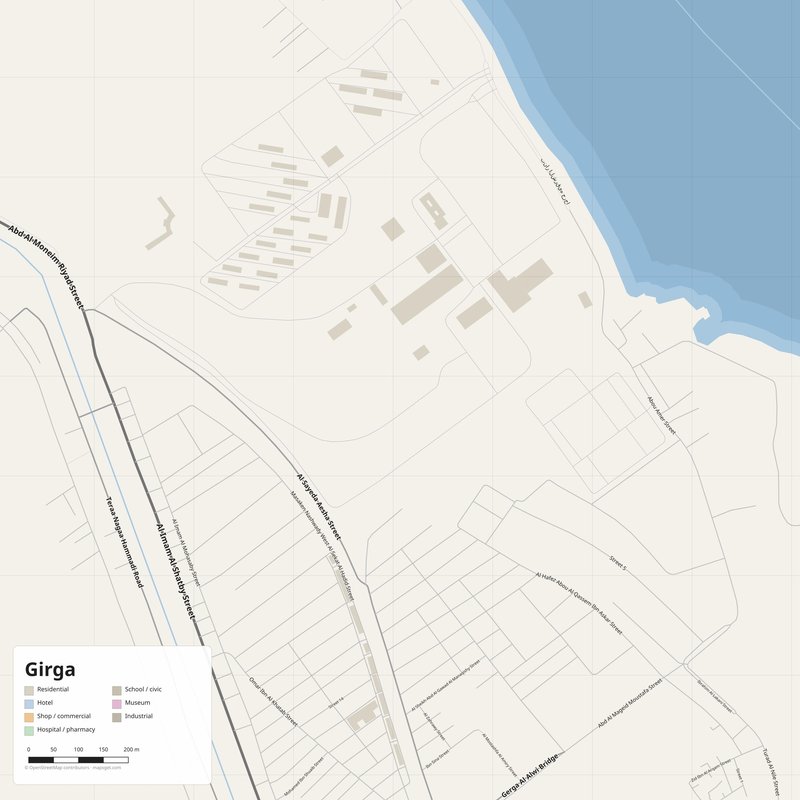 Girga Map PDF — Printable Street Map Poster with House Numbers