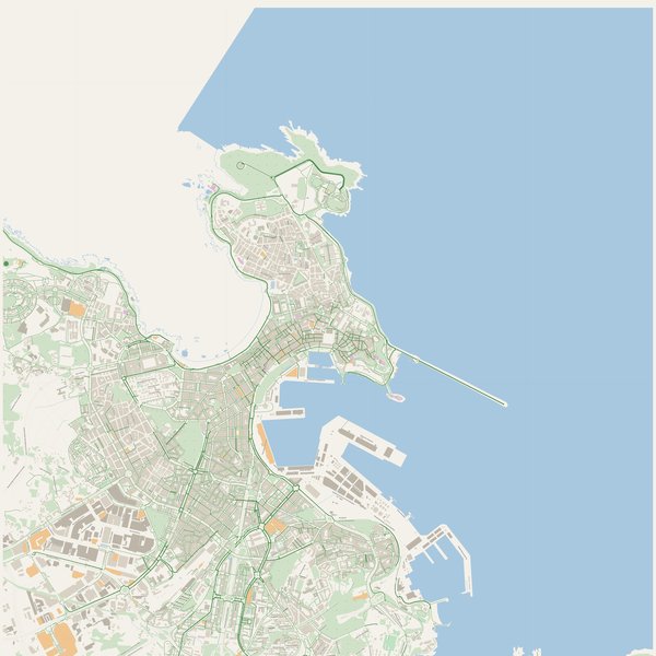 Cycling map of A Coruña, Spain
