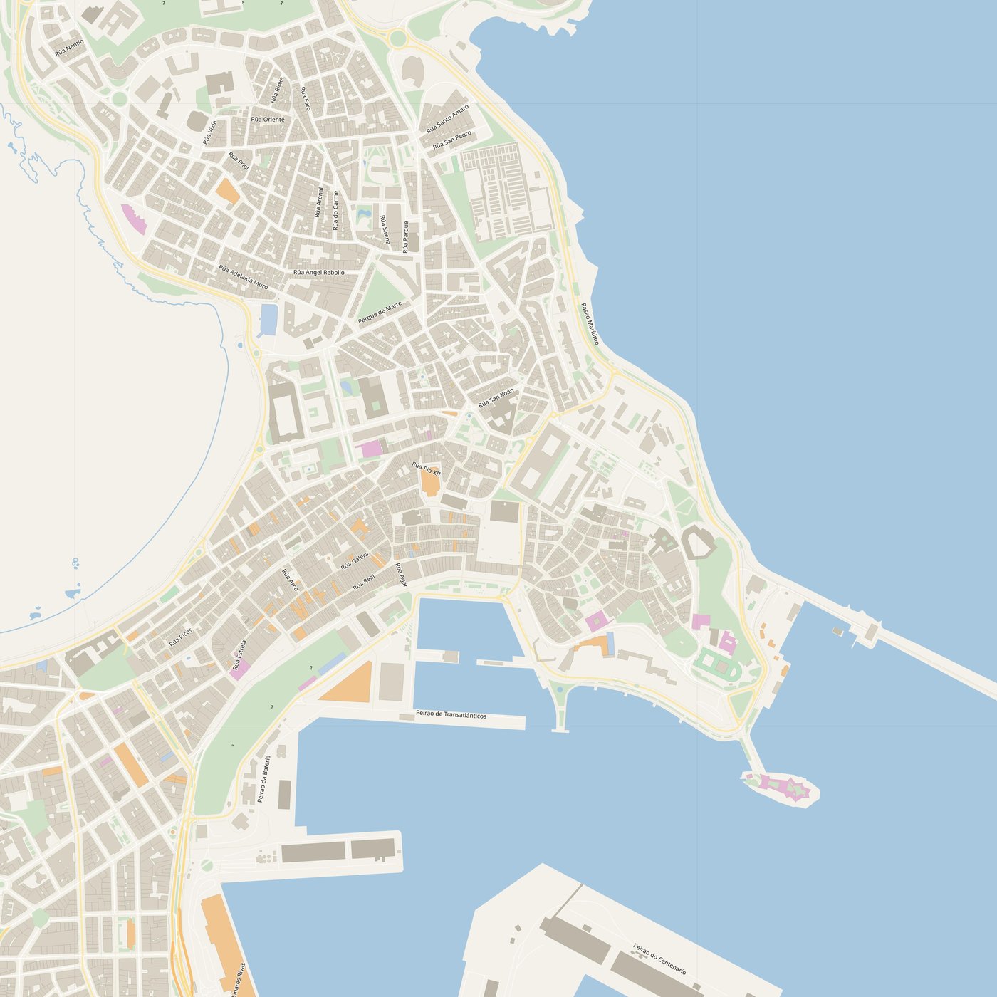 Free city map of A Coruña, Spain