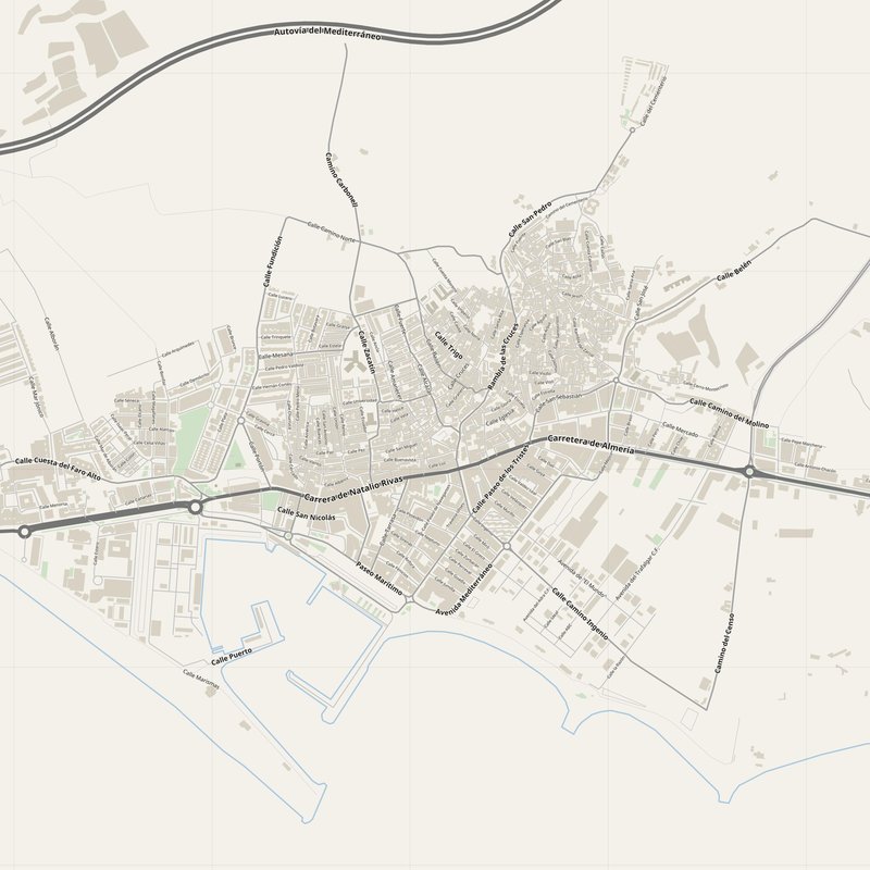 Adra Map PDF — Printable Street Map Poster with House Numbers