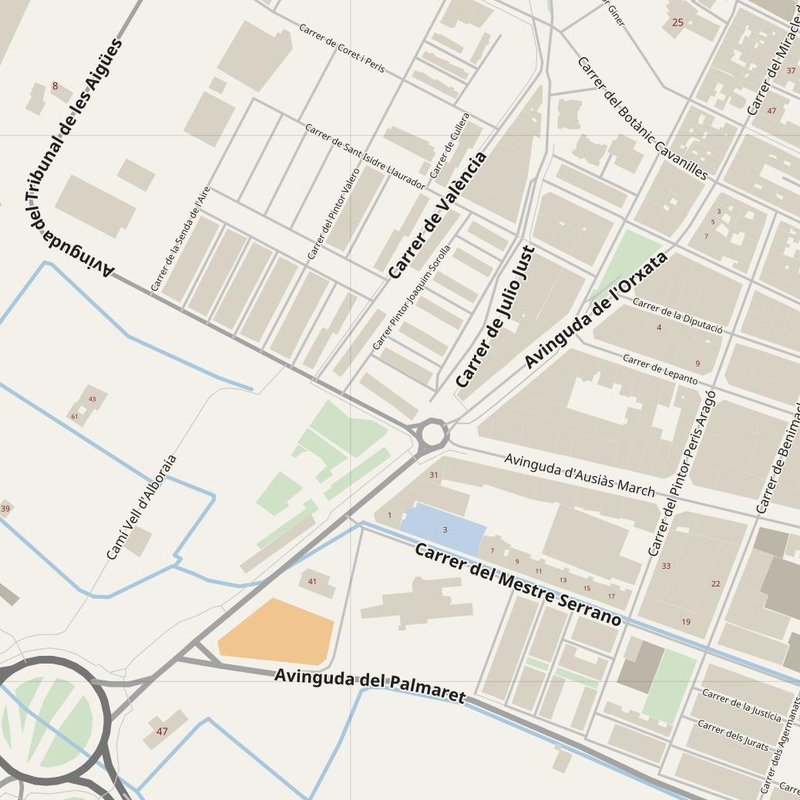 Alboraya street map with house numbers — printable address map PDF, Spain