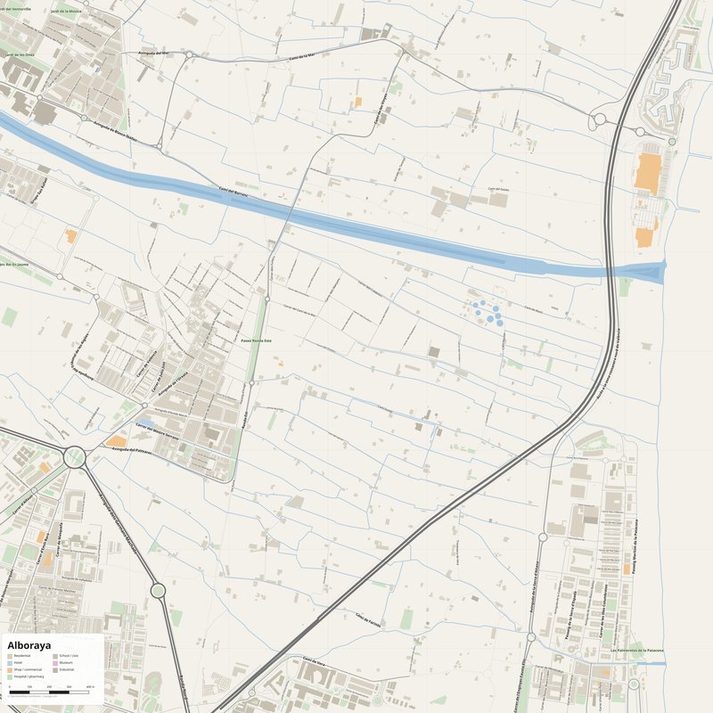 Alboraya Map PDF — Printable Street Map Poster with House Numbers