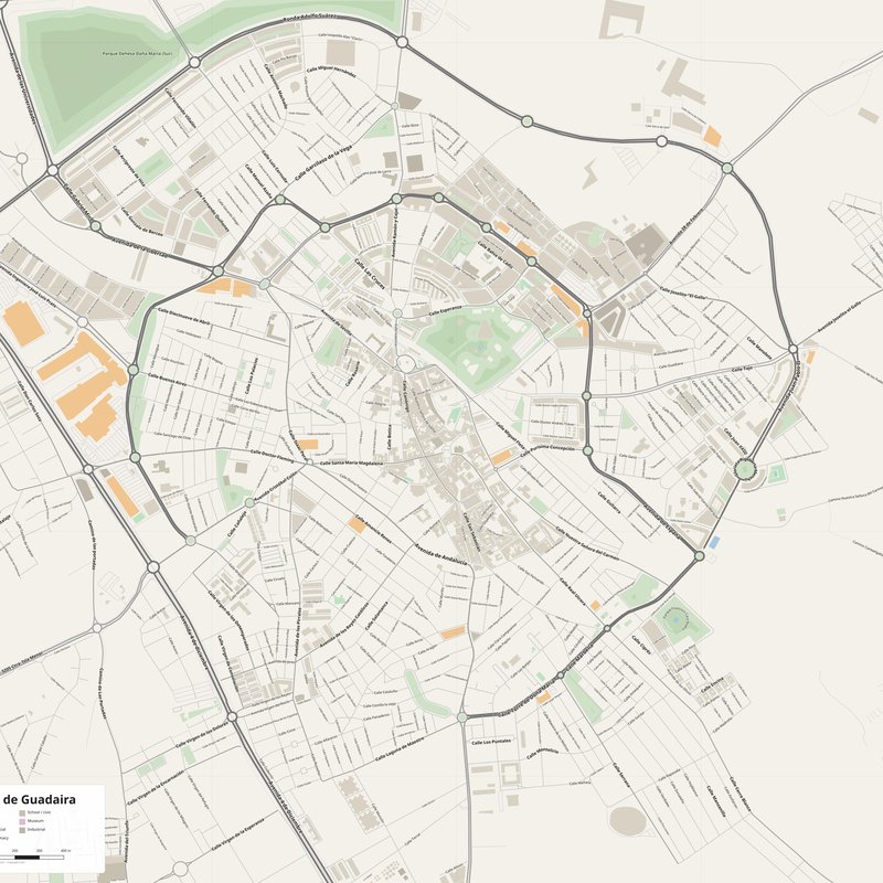 Alcalá de Guadaira Map PDF — Printable Street Map Poster with House Numbers