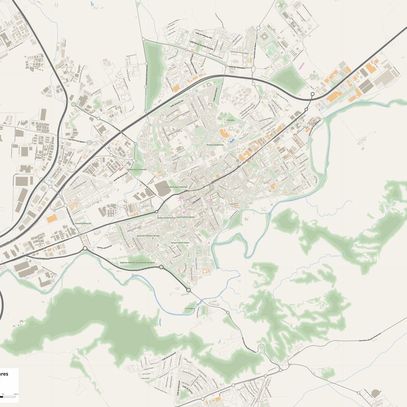 Alcalá de Henares Map PDF — Printable Street Map Poster with House Numbers