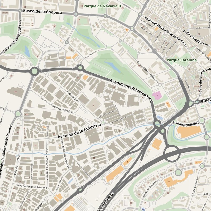 Alcobendas street map with house numbers — printable address map PDF, Spain