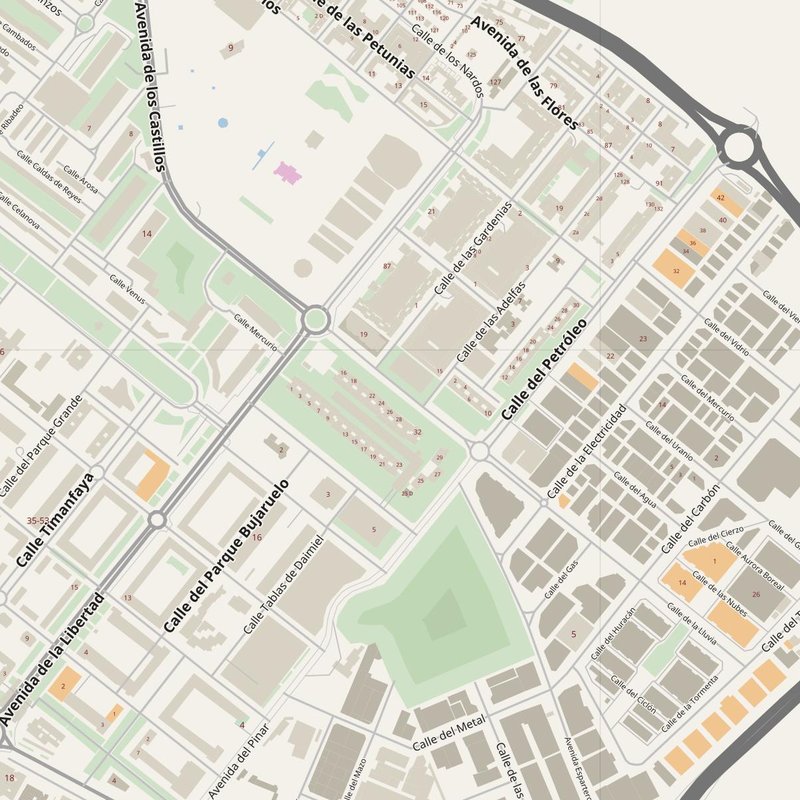 Alcorcón street map with house numbers — printable address map PDF, Spain