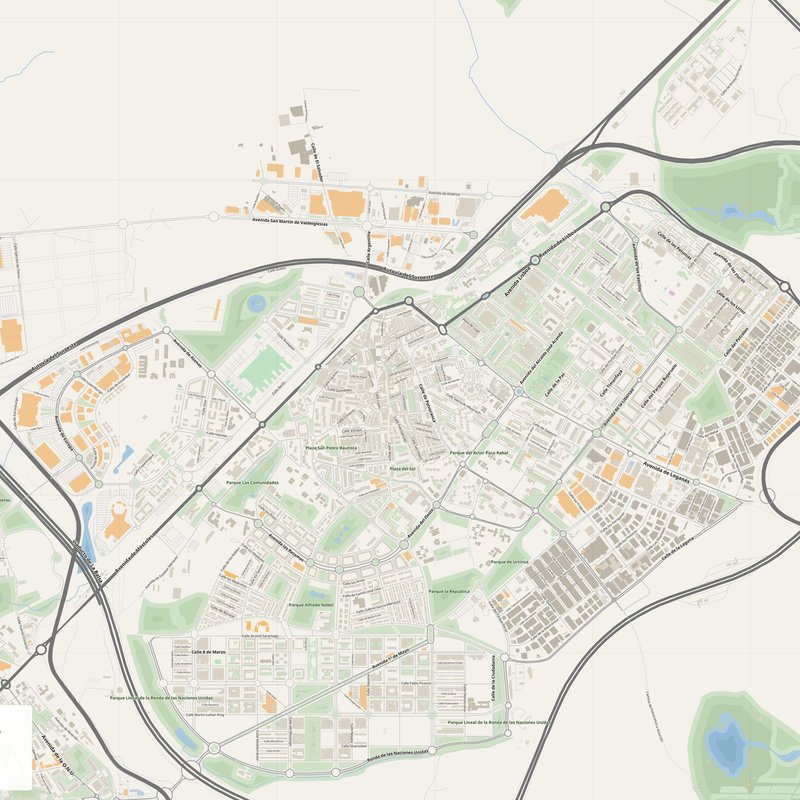 Alcorcón Map PDF — Printable Street Map Poster with House Numbers
