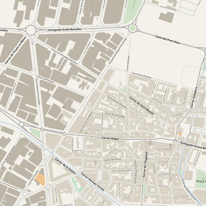 Aldaia street map with house numbers — printable address map PDF, Spain