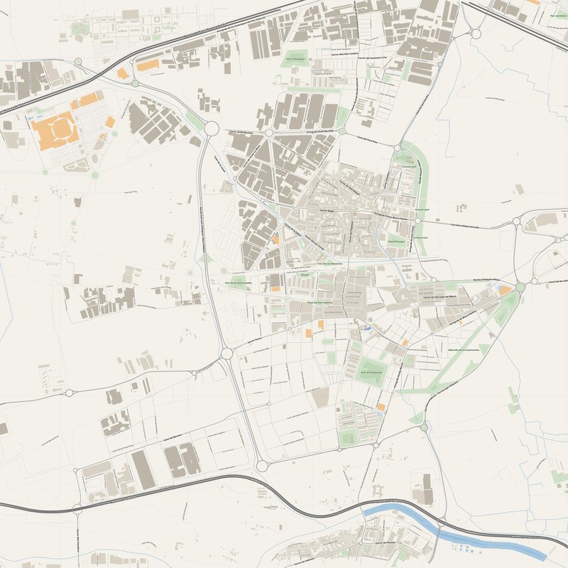 Aldaia Map PDF — Printable Street Map Poster with House Numbers