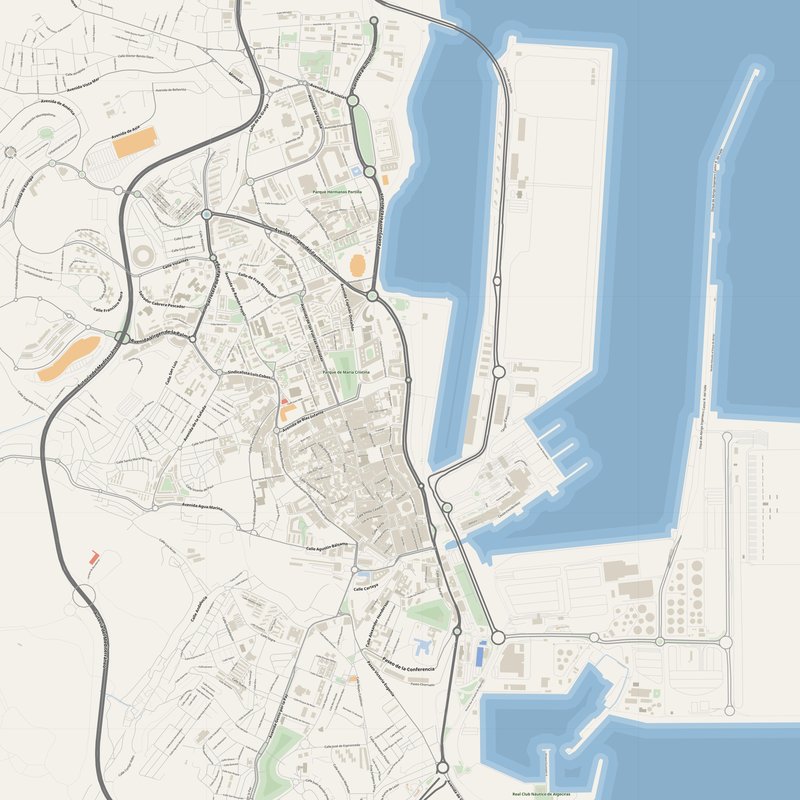 Algeciras Map PDF — Printable Street Map Poster with House Numbers