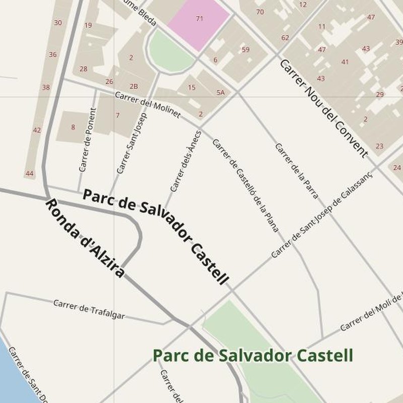 Algemesí street map with house numbers — printable address map PDF, Spain