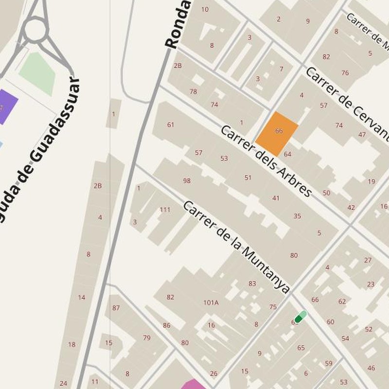 Algemesí map with house numbers, hospitals, police and fire stations — printable PDF, Spain