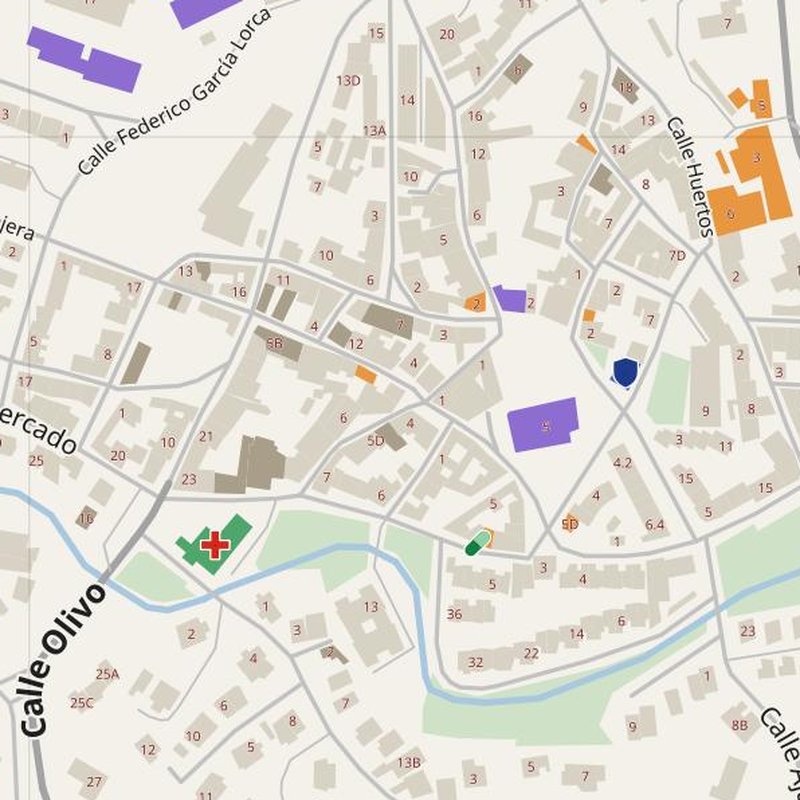 Algete map with house numbers, hospitals, police and fire stations — printable PDF, Spain