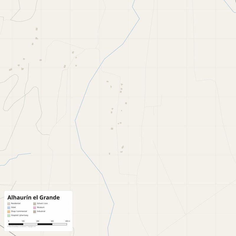 Alhaurín el Grande Map PDF — Printable Street Map Poster with House Numbers