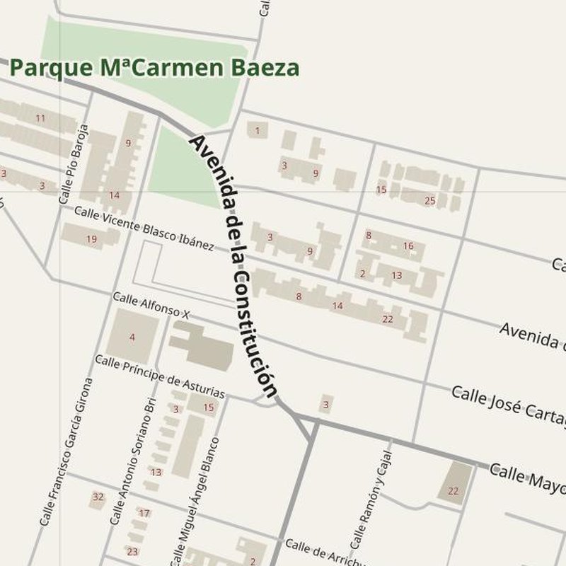 Almoradí street map with house numbers — printable address map PDF, Spain