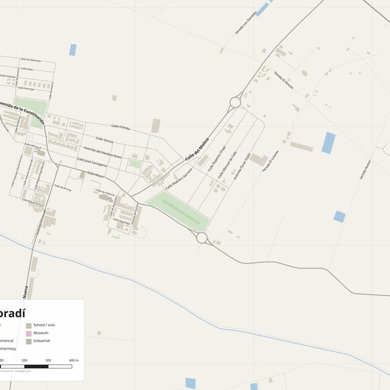 Almoradí Map PDF — Printable Street Map Poster with House Numbers