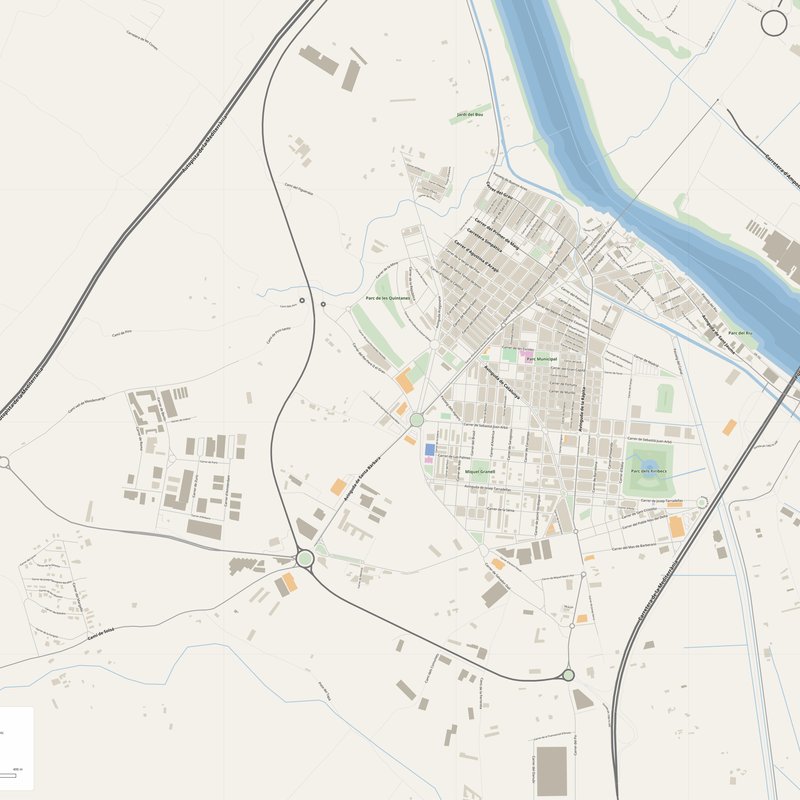 Amposta Map PDF — Printable Street Map Poster with House Numbers