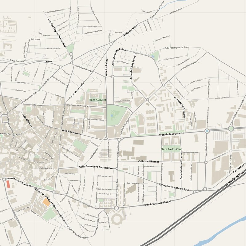 Andújar Map PDF — Printable Street Map Poster with House Numbers