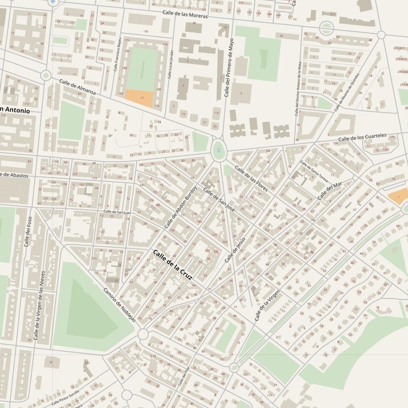 Aranjuez street map with house numbers — printable address map PDF, Spain