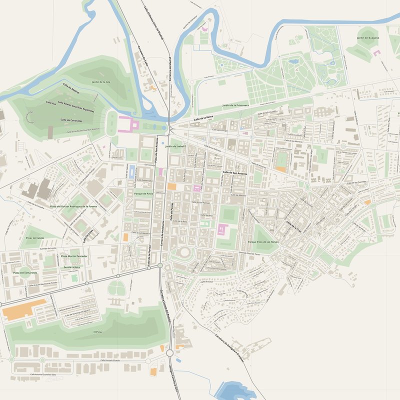 Aranjuez Map PDF — Printable Street Map Poster with House Numbers