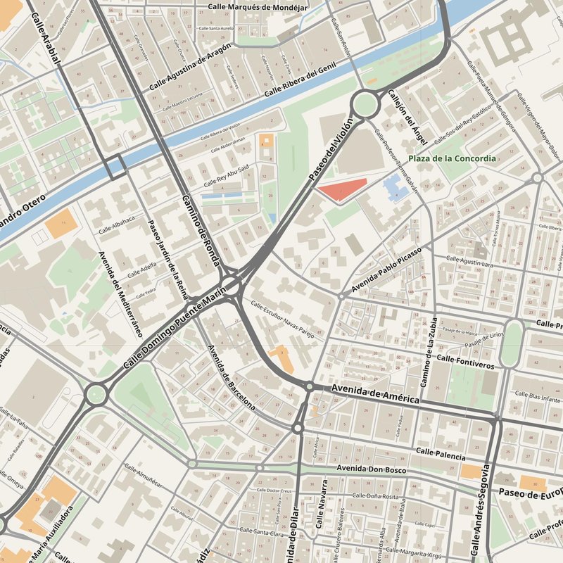 Armilla street map with house numbers — printable address map PDF, Spain