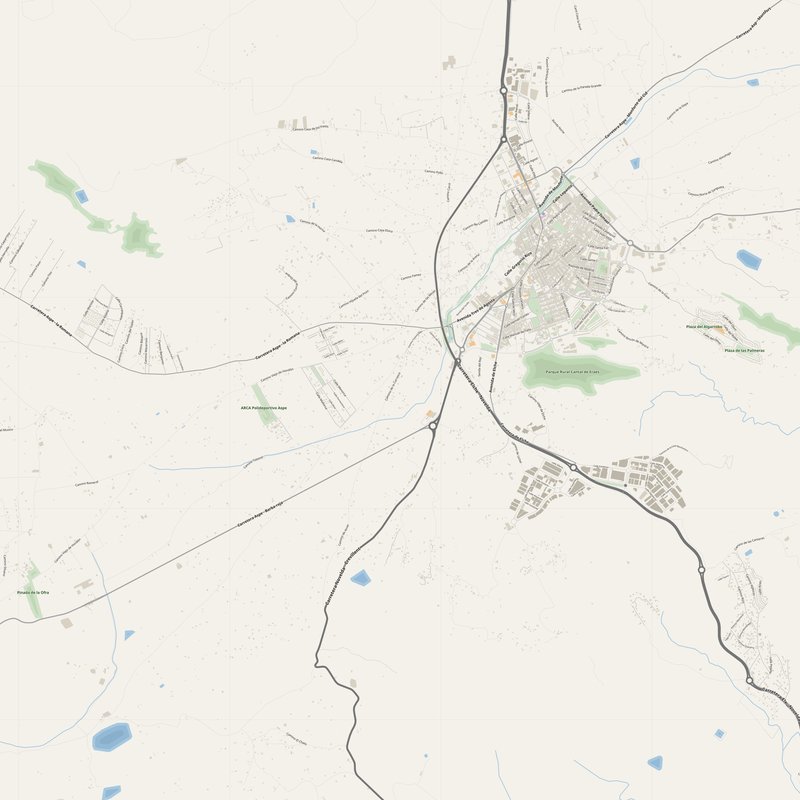 Aspe Map PDF — Printable Street Map Poster with House Numbers
