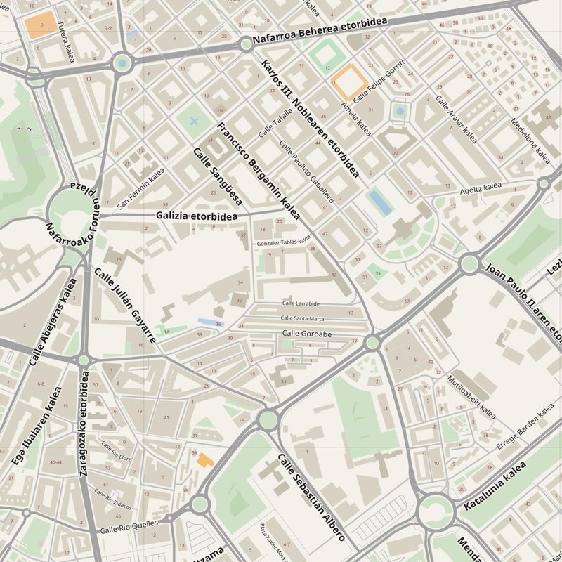 Barañáin street map with house numbers — printable address map PDF, Spain