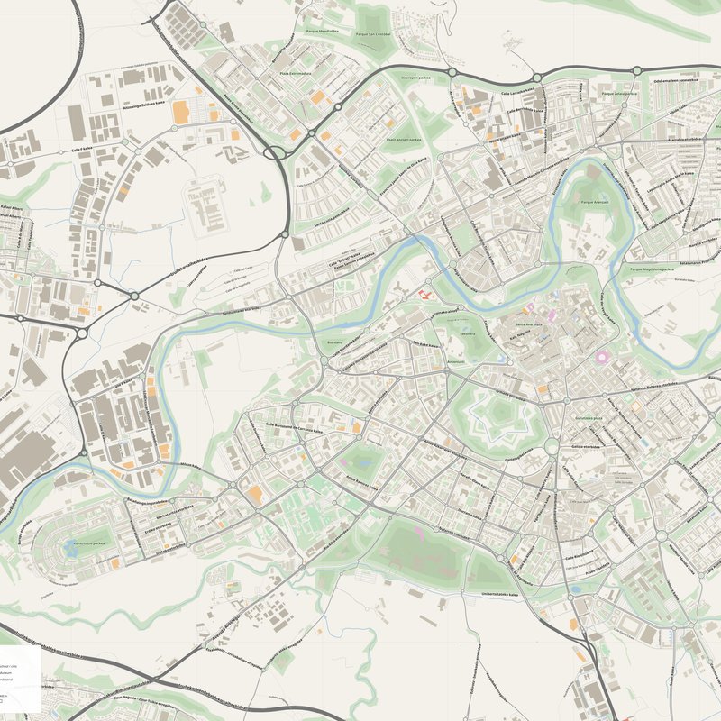 Barañáin Map PDF — Printable Street Map Poster with House Numbers