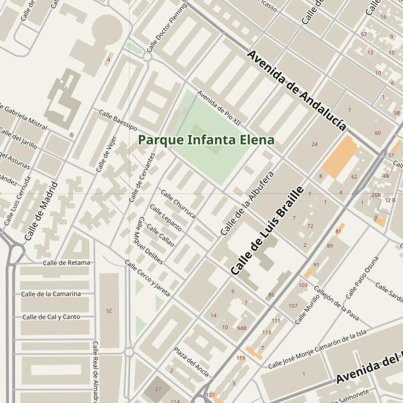 Barbate street map with house numbers — printable address map PDF, Spain