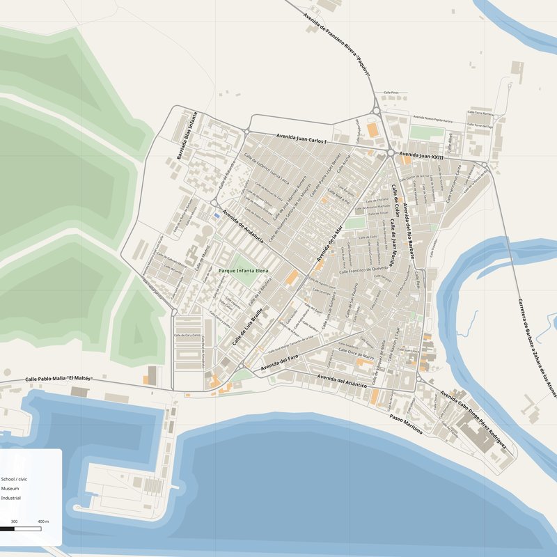 Barbate Map PDF — Printable Street Map Poster with House Numbers