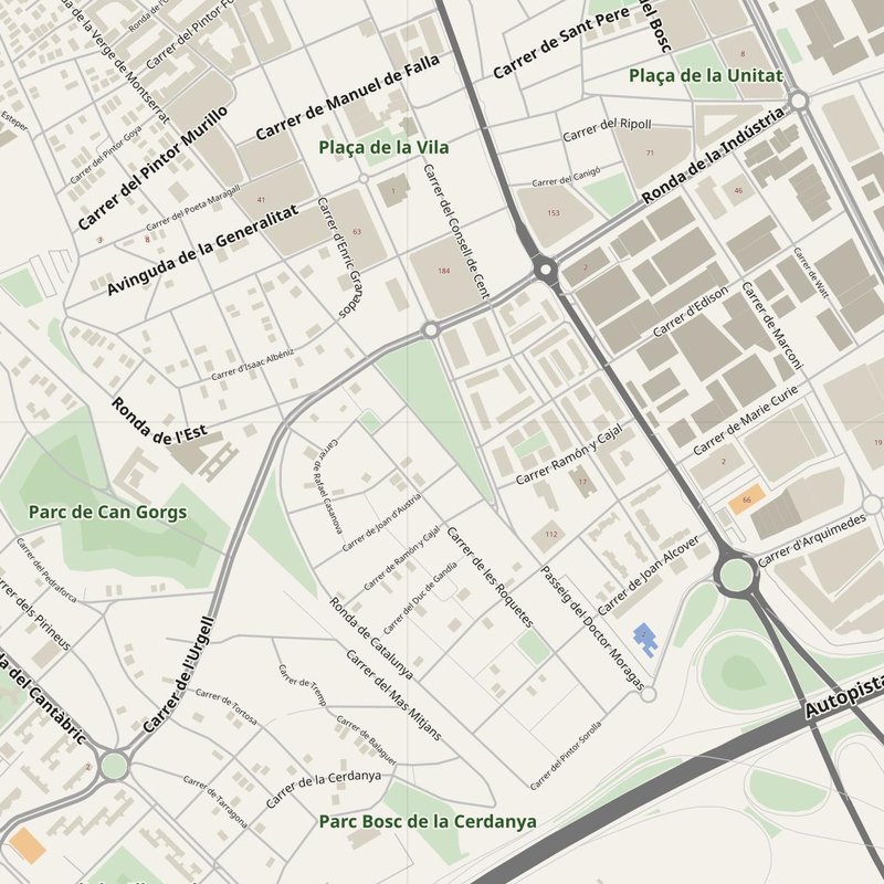 Barberà del Vallès street map with house numbers — printable address map PDF, Spain