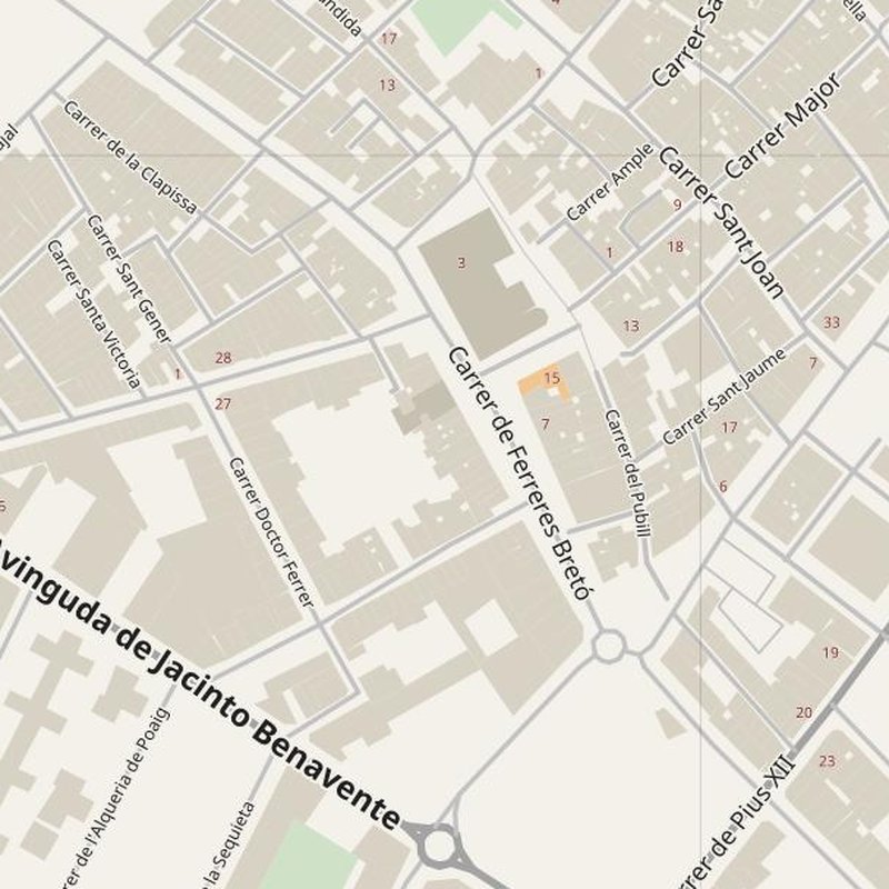 Benicarló street map with house numbers — printable address map PDF, Spain