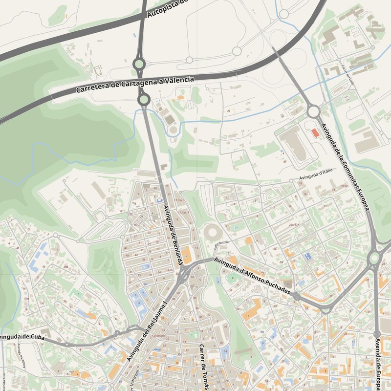 Benidorm street map with house numbers — printable address map PDF, Spain