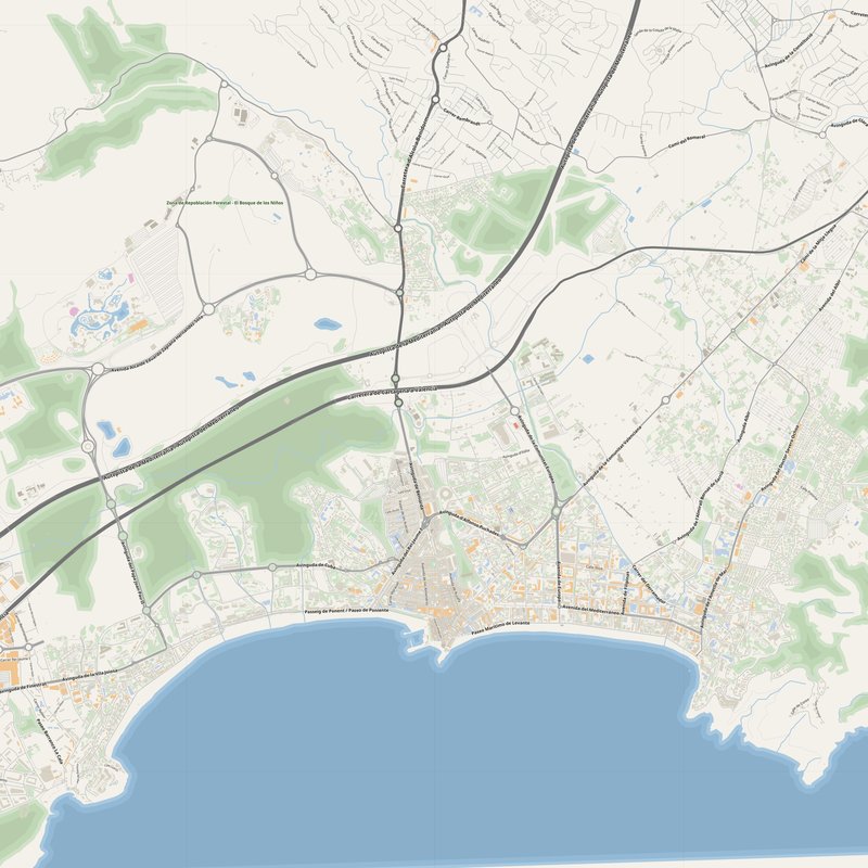 Benidorm Map PDF — Printable Street Map Poster with House Numbers
