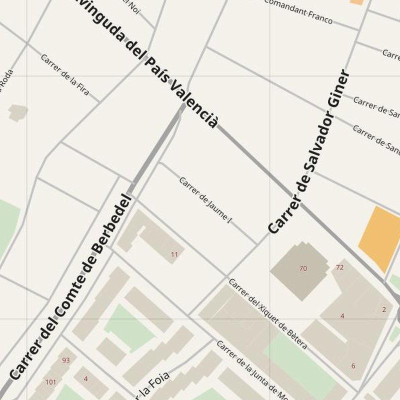 Bétera street map with house numbers — printable address map PDF, Spain