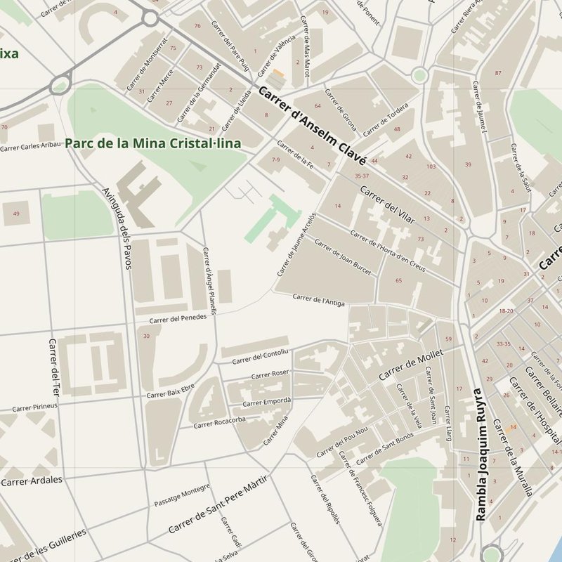 Blanes street map with house numbers — printable address map PDF, Spain