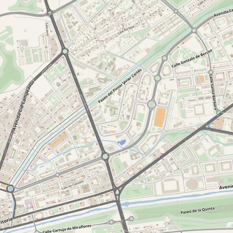 Burgos street map with house numbers — printable address map PDF, Spain