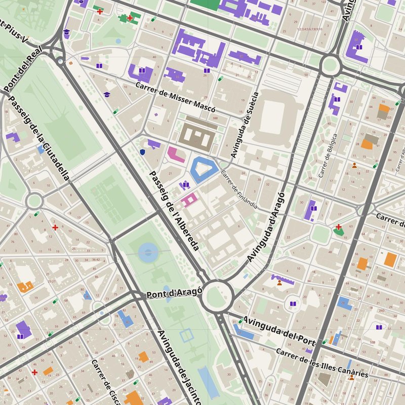 Burjassot map with house numbers, hospitals, police and fire stations — printable PDF, Spain