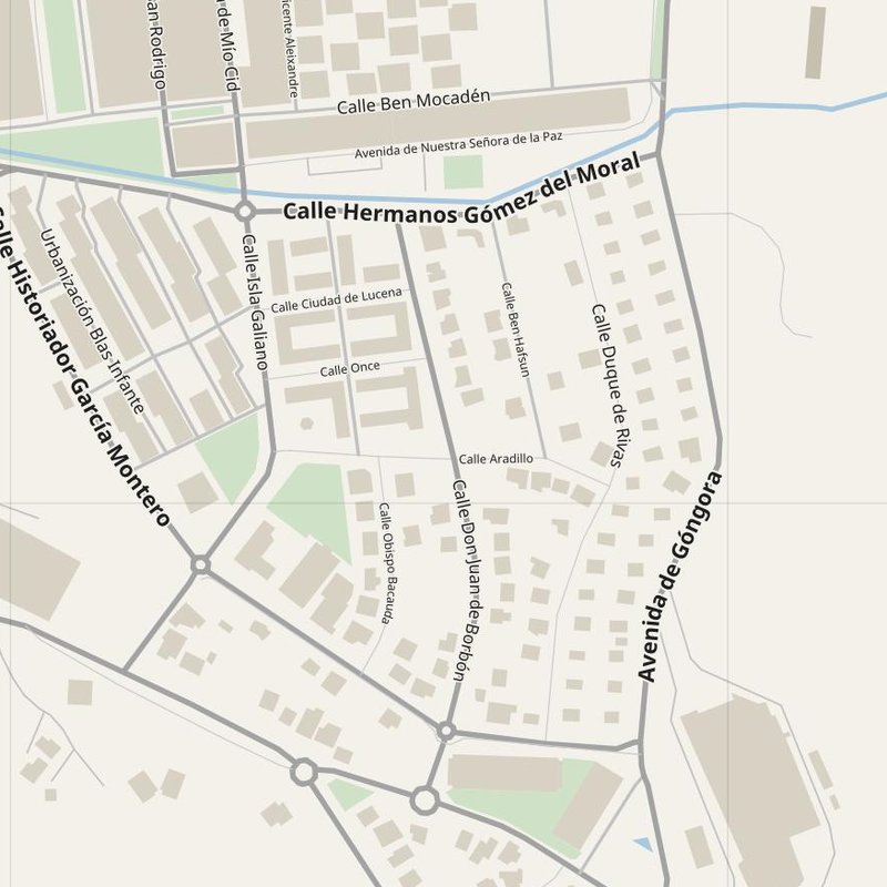 Cabra street map with house numbers — printable address map PDF, Spain