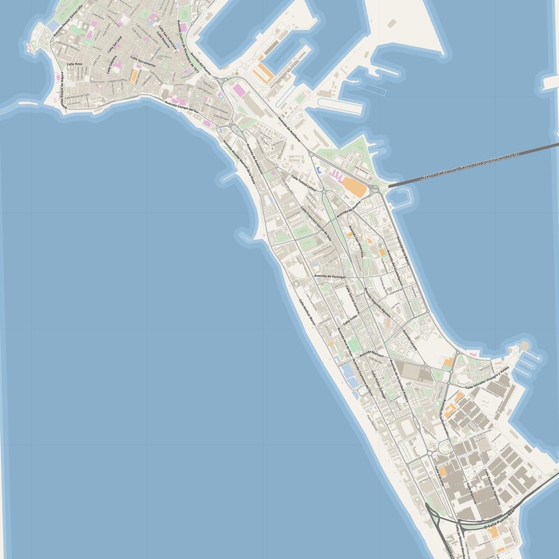 Cadiz Map PDF — Printable Street Map Poster with House Numbers