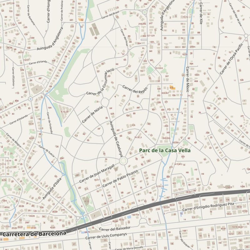 Calafell street map with house numbers — printable address map PDF, Spain