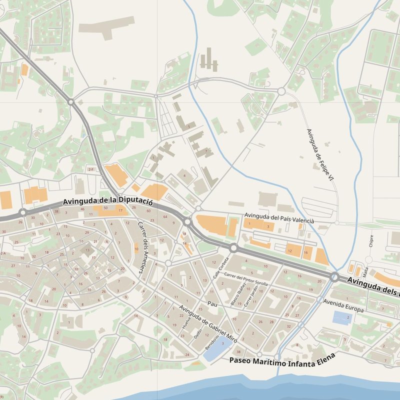 Calp street map with house numbers — printable address map PDF, Spain