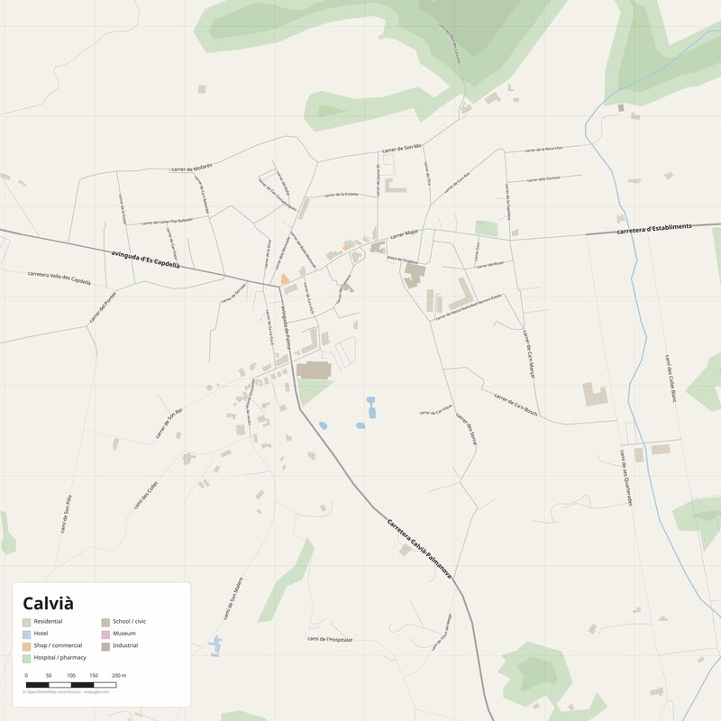 Calvià Map PDF — Printable Street Map Poster with House Numbers