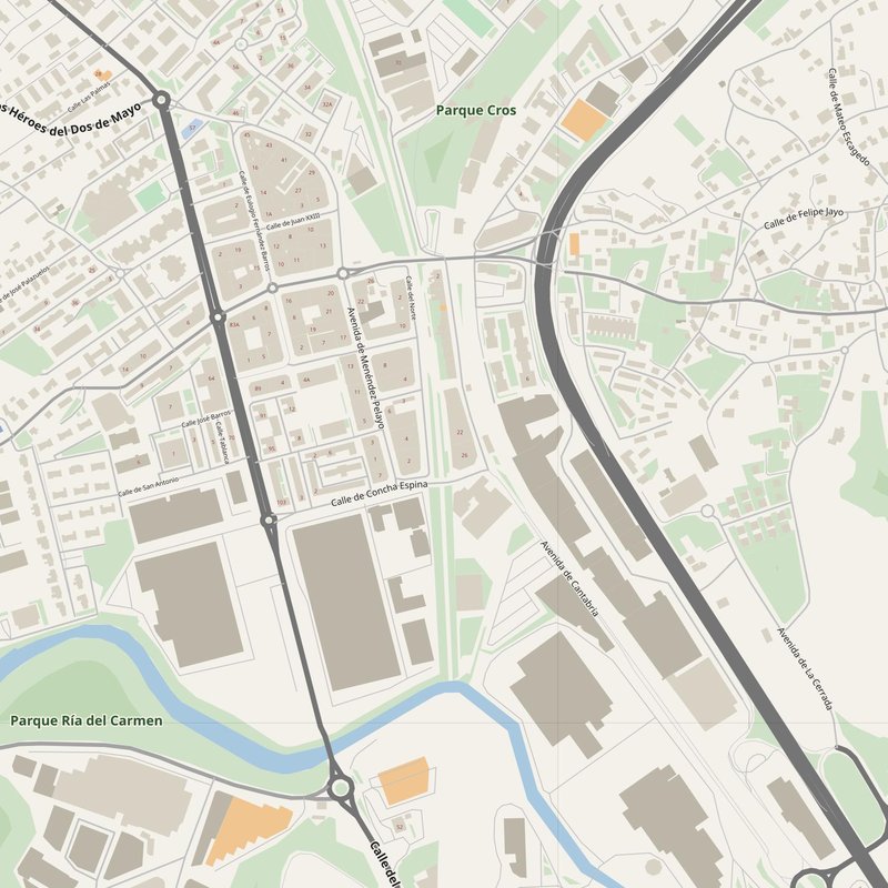 Camargo street map with house numbers — printable address map PDF, Spain