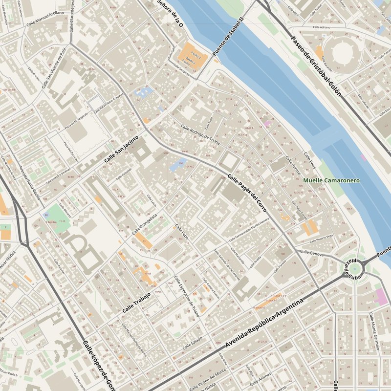 Camas street map with house numbers — printable address map PDF, Spain